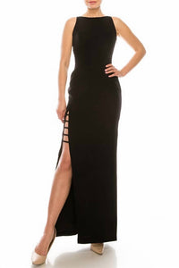 Aidan Mattox - Sleeveless Strap Detail Crepe Dress