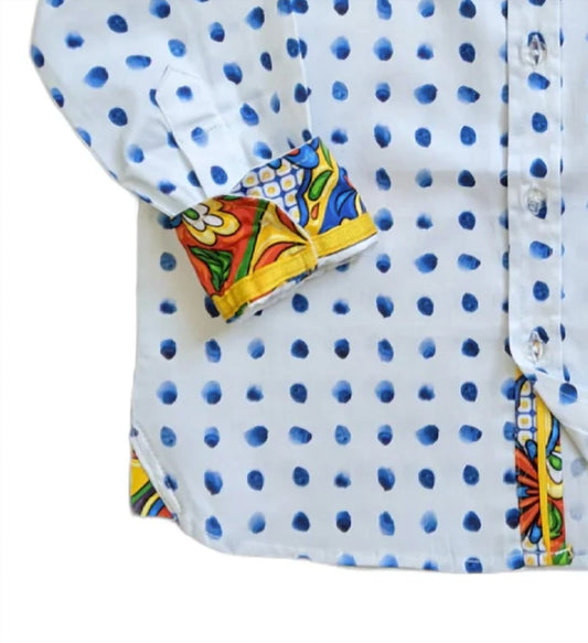 Tuktuk Designs - Boy's Watercolor Dots Shirt