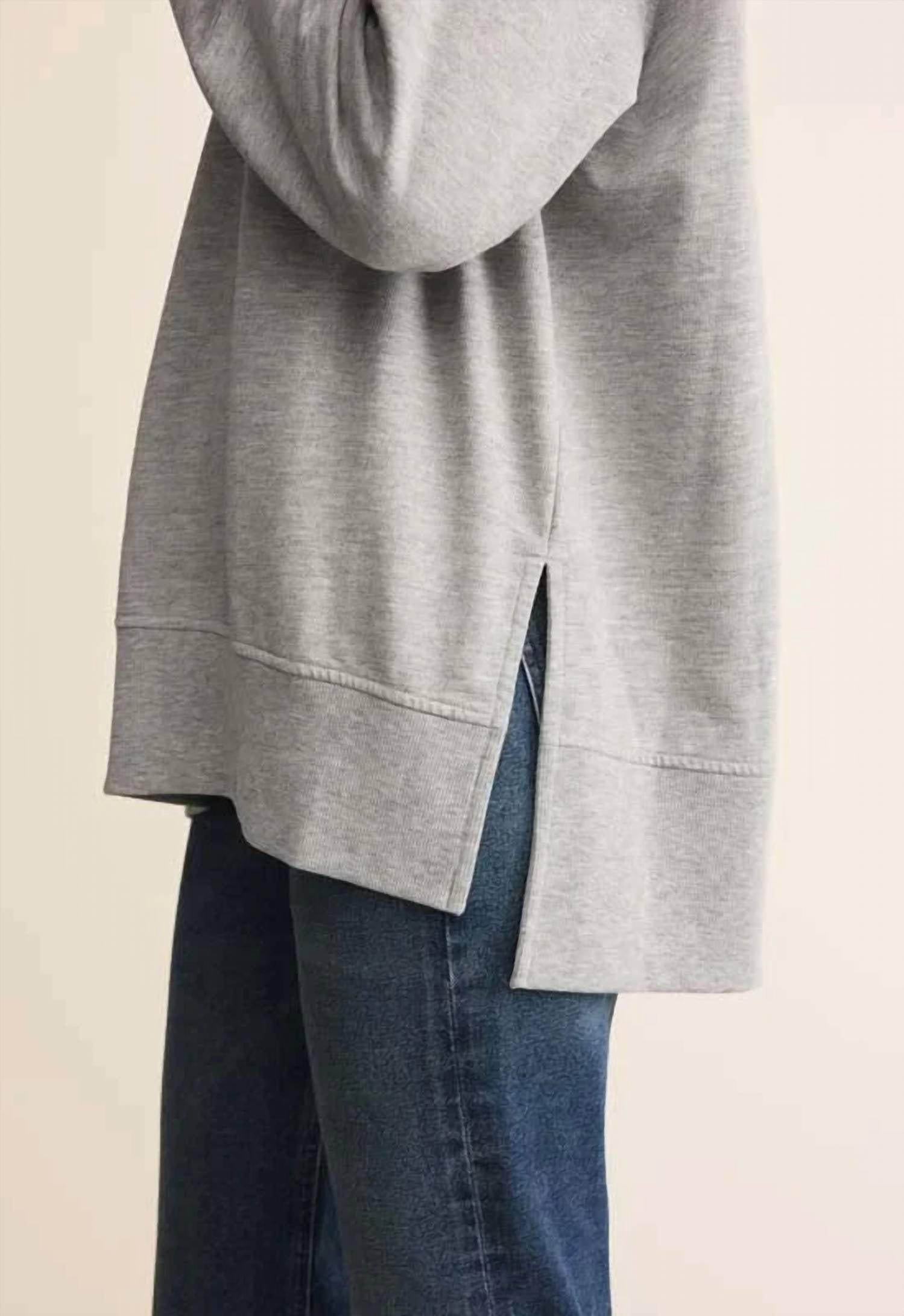 Z Supply V-neck Pullover Sweater in heather grey - women's sweater - view 4