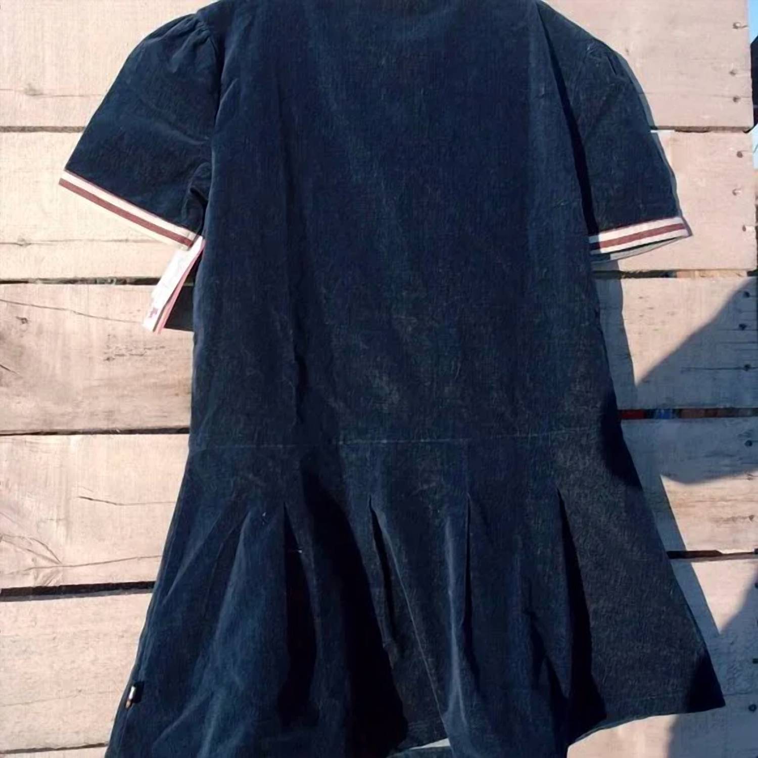 La Miniatura Kids Velvet Dress in indigo - kids' dress - alternate view
