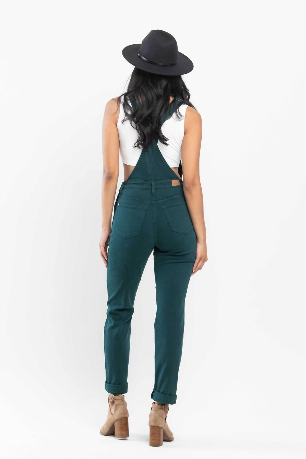 Judy Blue - Garment Dyed High Rise Double Cuffed Overalls