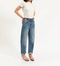 DAZE Alder High Rise Barrel Jeans in the blues - women's jeans - detail view