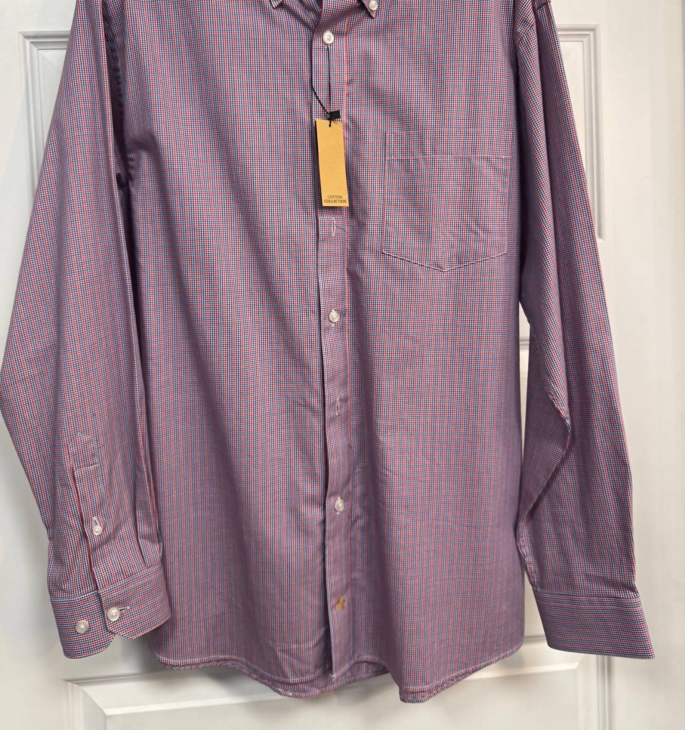 F/X Fusion Men's Long Sleeve Plaid Shirt in red blue - men's long sleeve top