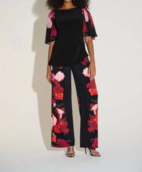 Joseph Ribkoff - Floral Print Pull-on Wide Leg Pants