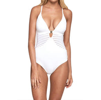 Jets By Jessika Allen - Plunge V-Neck One Piece Swimsuit