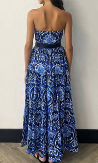 BORGO DE NOR Jou Jou Maxi Dress in botanical tile - women's dress - alternate view