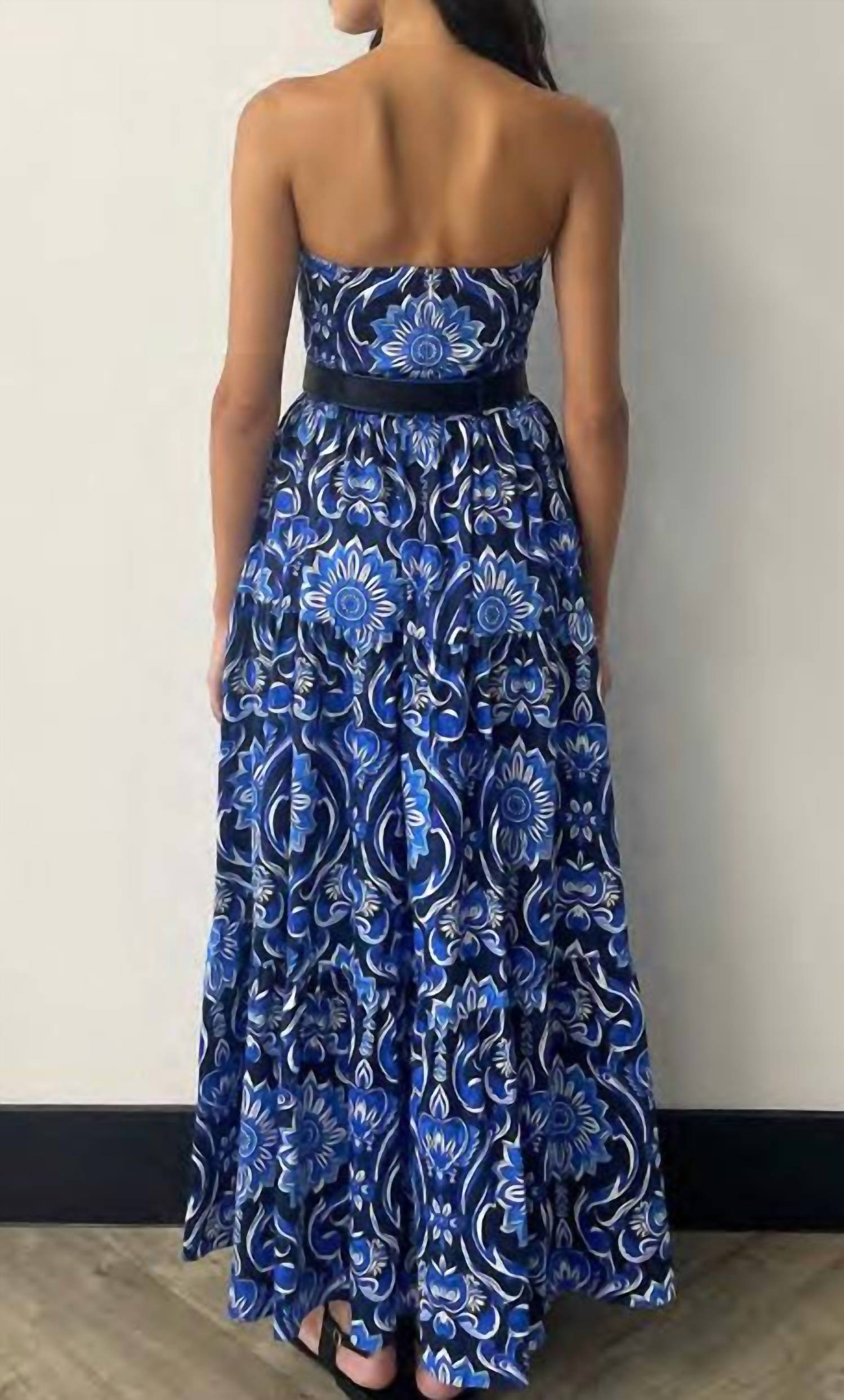 BORGO DE NOR Jou Jou Maxi Dress in botanical tile - women's dress - alternate view