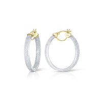 Gold & Honey - Women's Glitter Lucite Hoop Earrings
