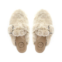 solei sea Women's Aspen Faux Fur Slippers in snow - women's shoe