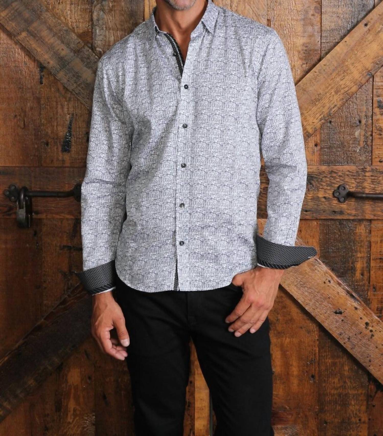 Eight X - Lucky Roll Print Button Down Shirt With Trim