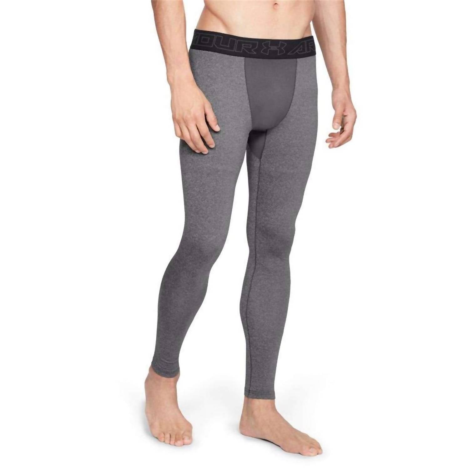 UNDER ARMOUR Men's Cold Gear Leggings in charcoal - men's pants - detail view