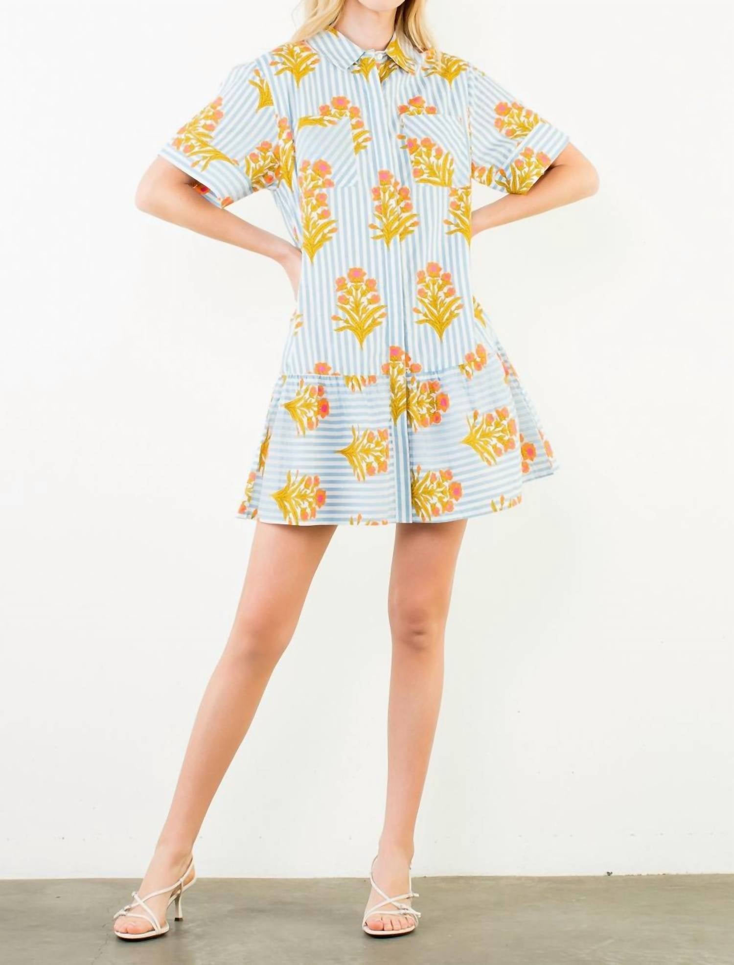 Thml - Twirl Striped Casual Mini Dress