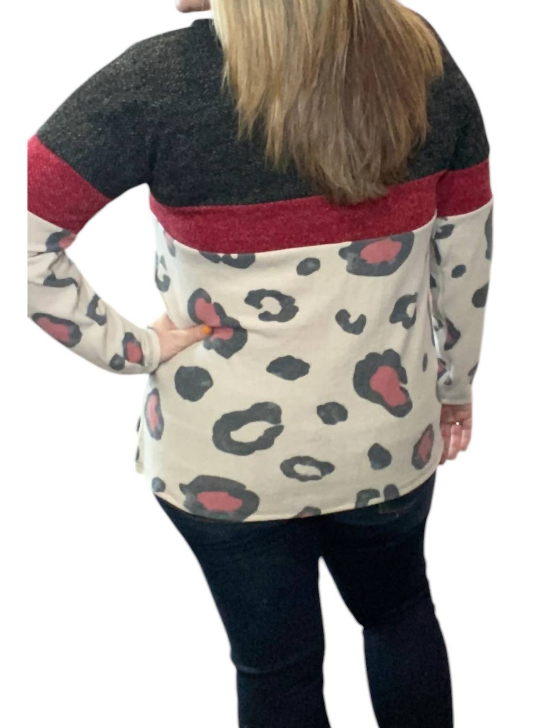 Honeyme - Color Block Animal Top