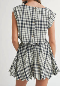 Mable - Bold Gingham Plaid Mini Skirt