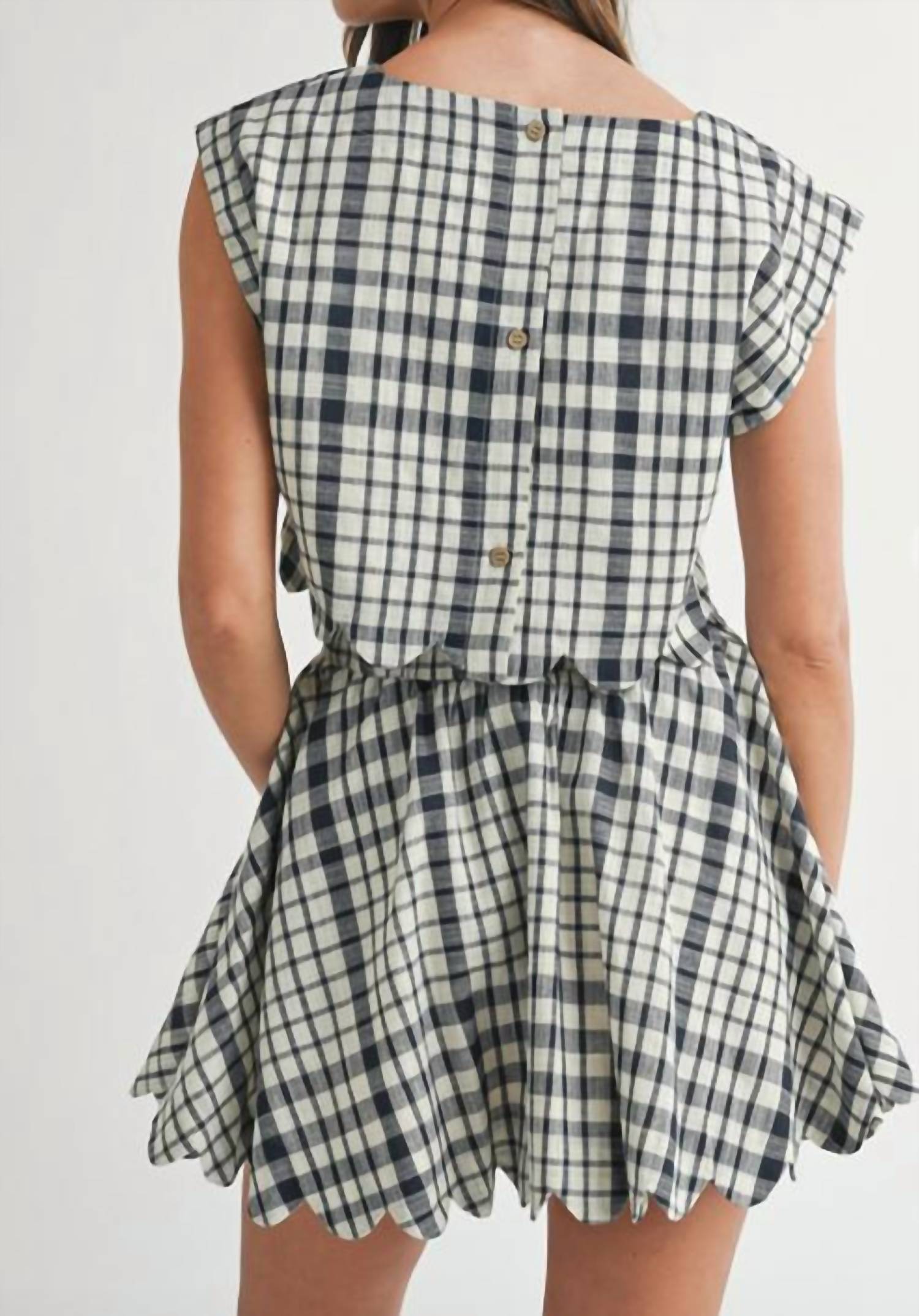 Mable - Bold Gingham Plaid Mini Skirt
