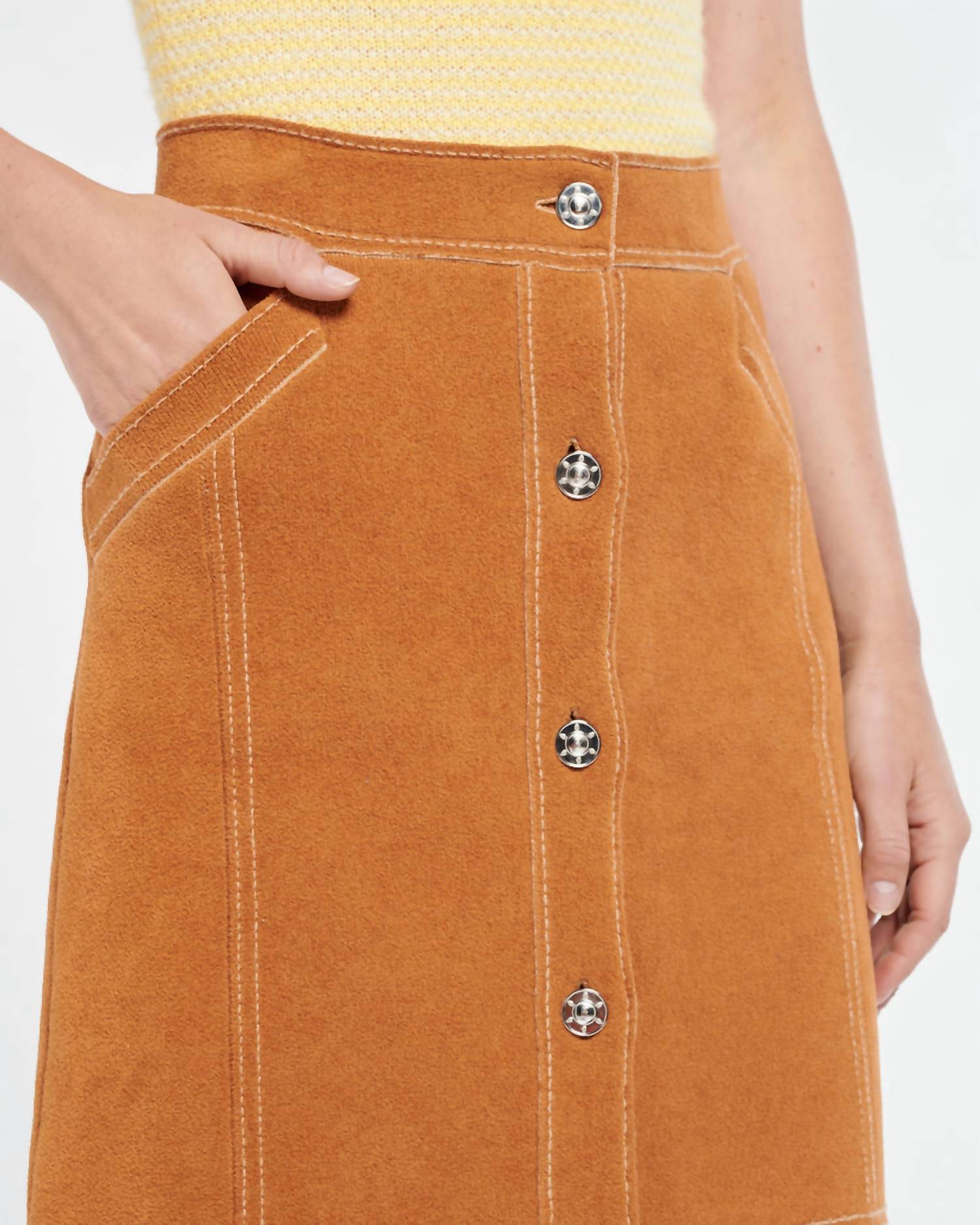 Barrie - Suede Effect Long Midi Skirt