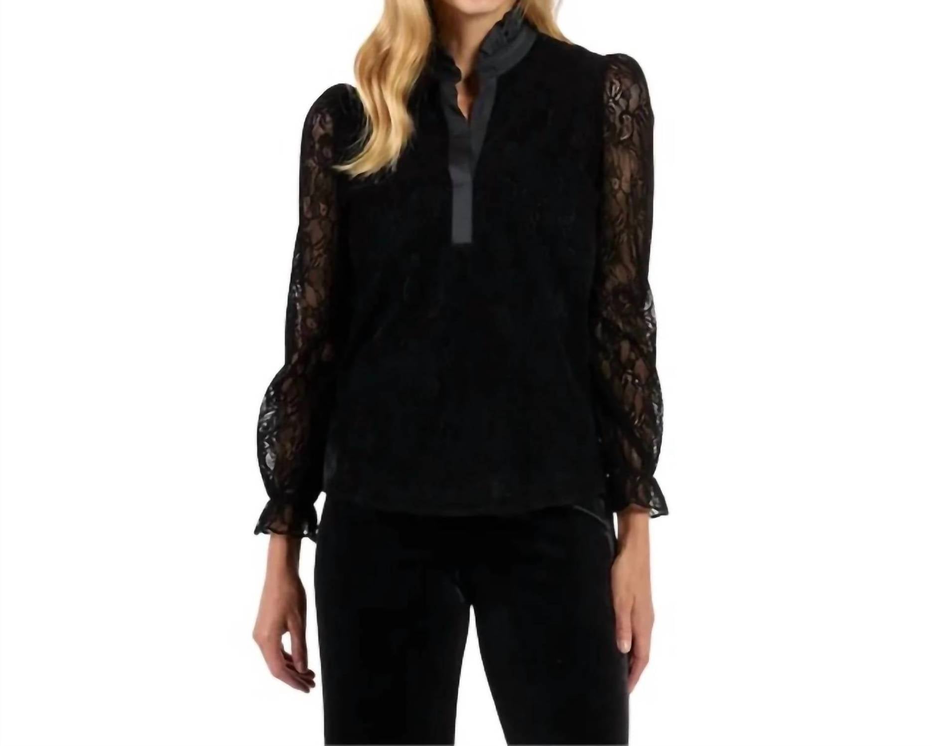 Jude Connally - Terri Lace Scallop Ruffle Neck Top