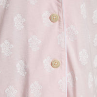 The Sleep Code Women's Printed Organic Pima Cotton Long Pj Set in rose quartz floral - women's item - view 5