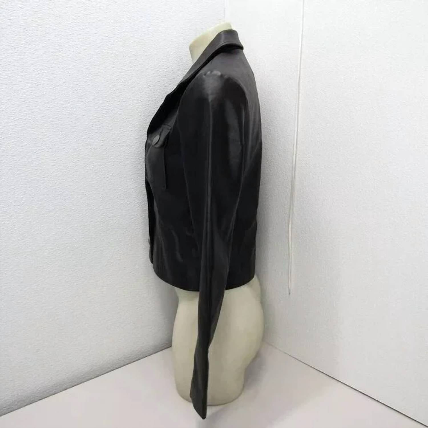 J. Society - Women's Faux Leather Button Front Jacket