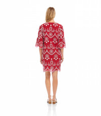 Karen Kane - Flare Sleeve Embroidered Dress