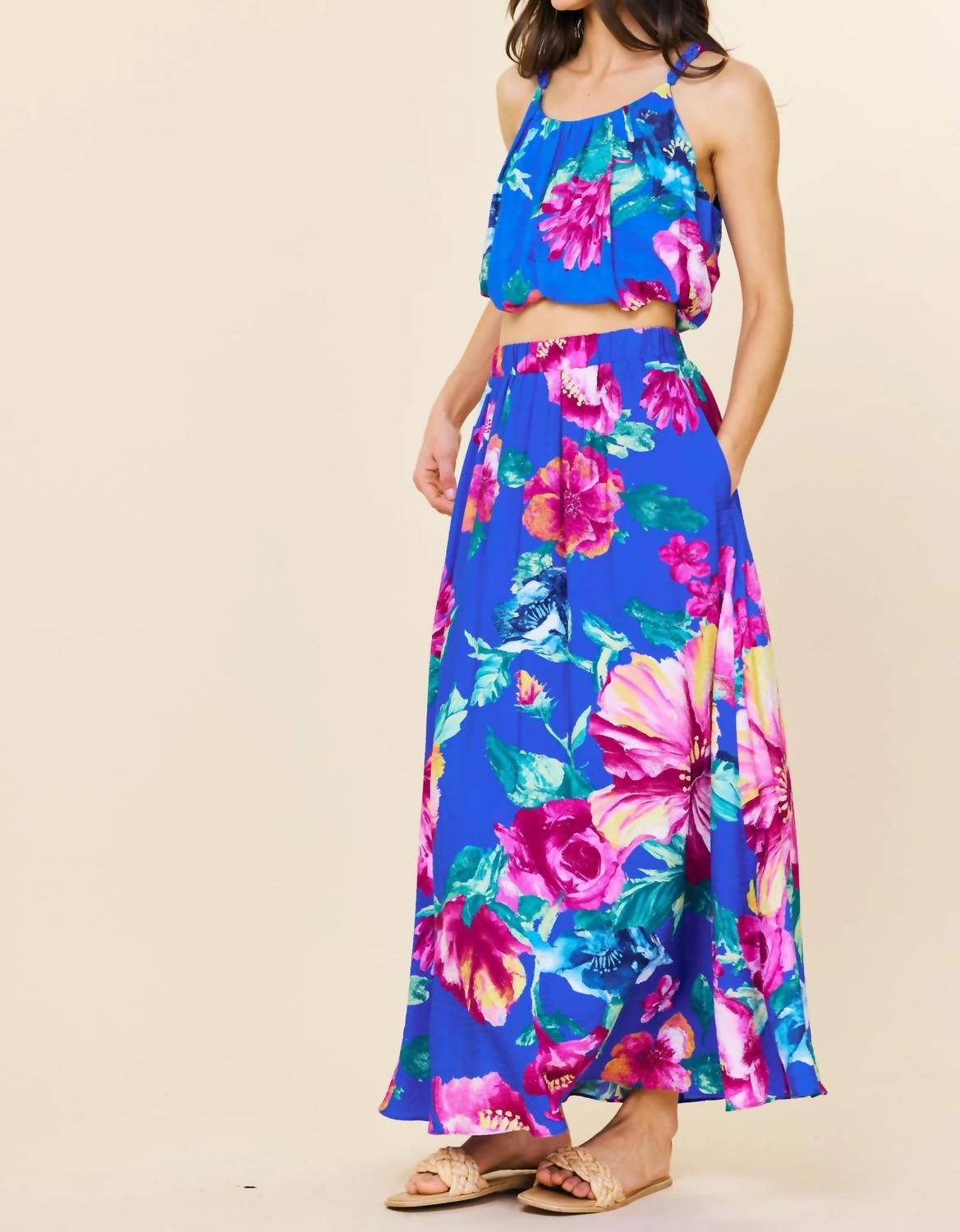 Skies Are Blue - Island Bloom Maxi Skirt