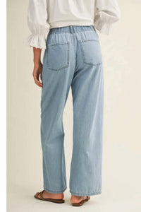 Mustard Seed - High Waist Drawstring Wide Leg Jean