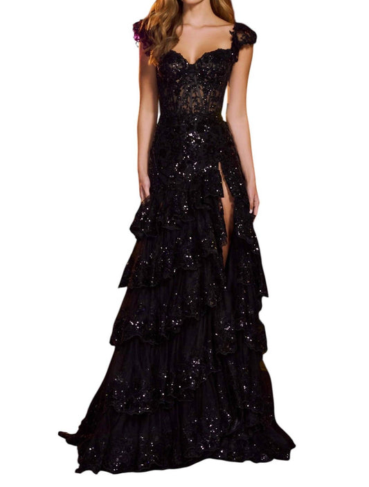 Sherri Hill - Tulle Sequin Fitted Mermaid Prom Dress