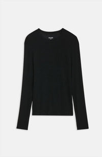 SPLITS59 Louise Rib Semi-Fitted Long Sleeve Shirt in black - women's long sleeve top - view 5