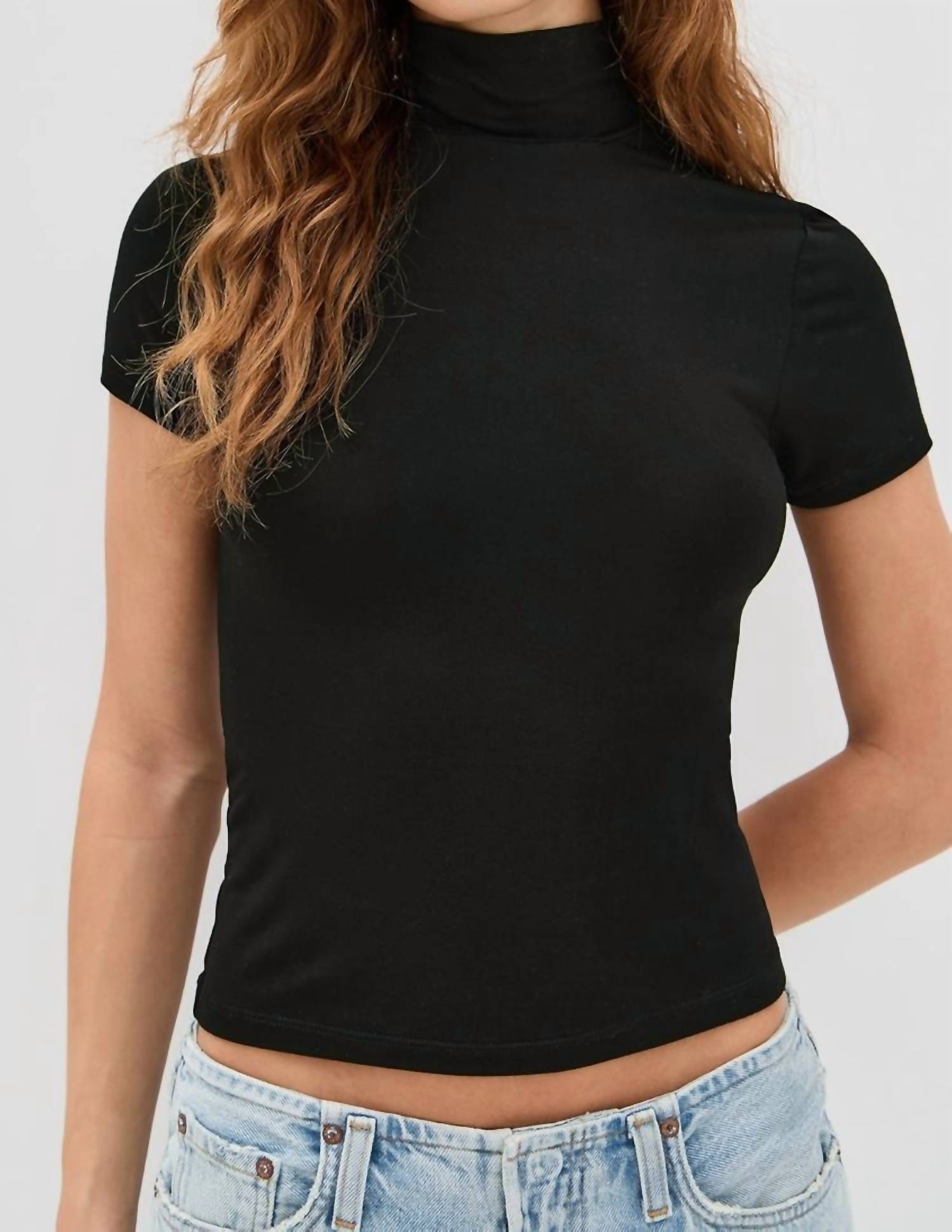 Lna - Demi Fitted Mock Neck Top