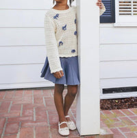 Rylee + Cru - Bow Crochet Knit Pullover