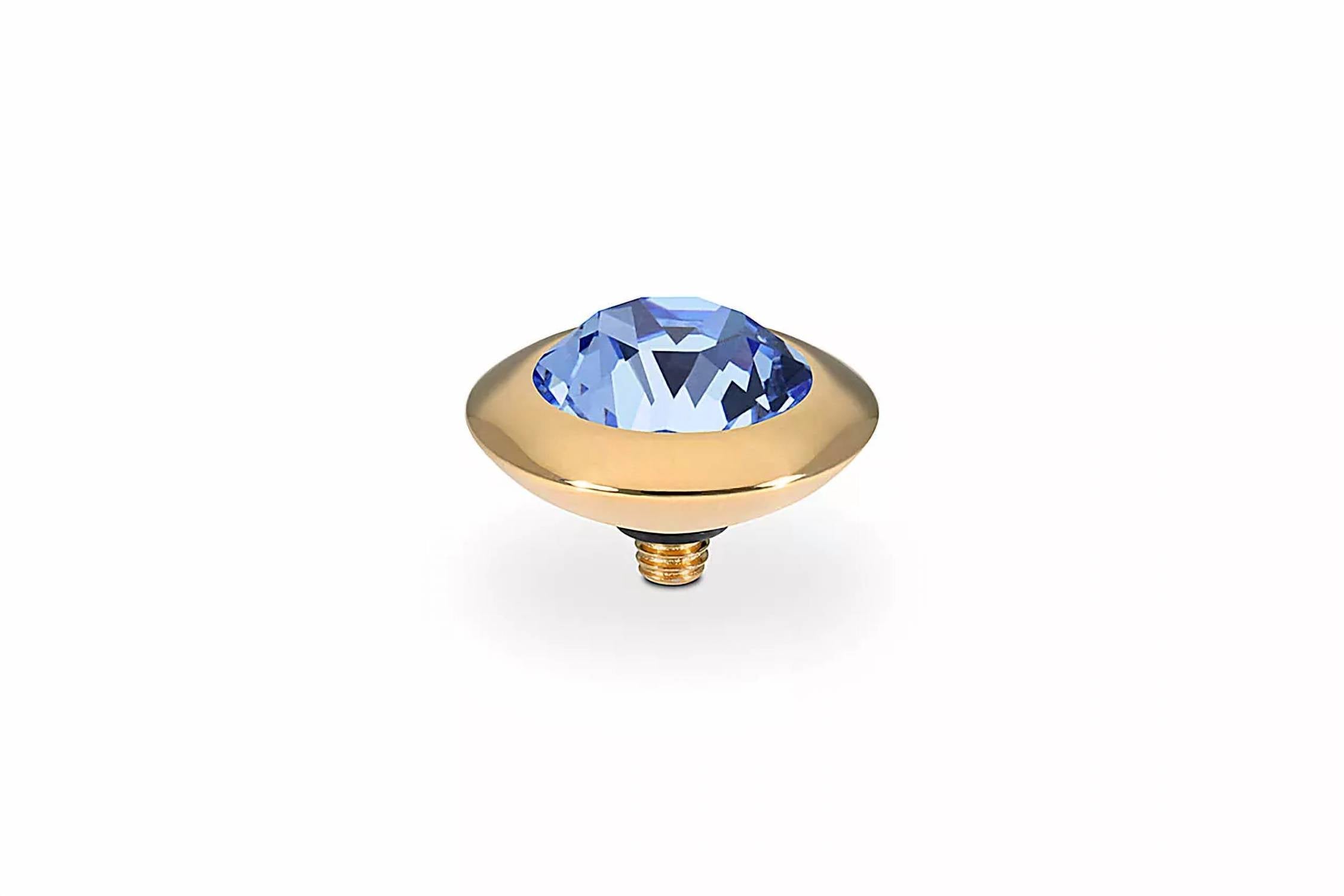 Qudo Women's Tondo Interchangeable Topper in light sapphire - women's jewelry
