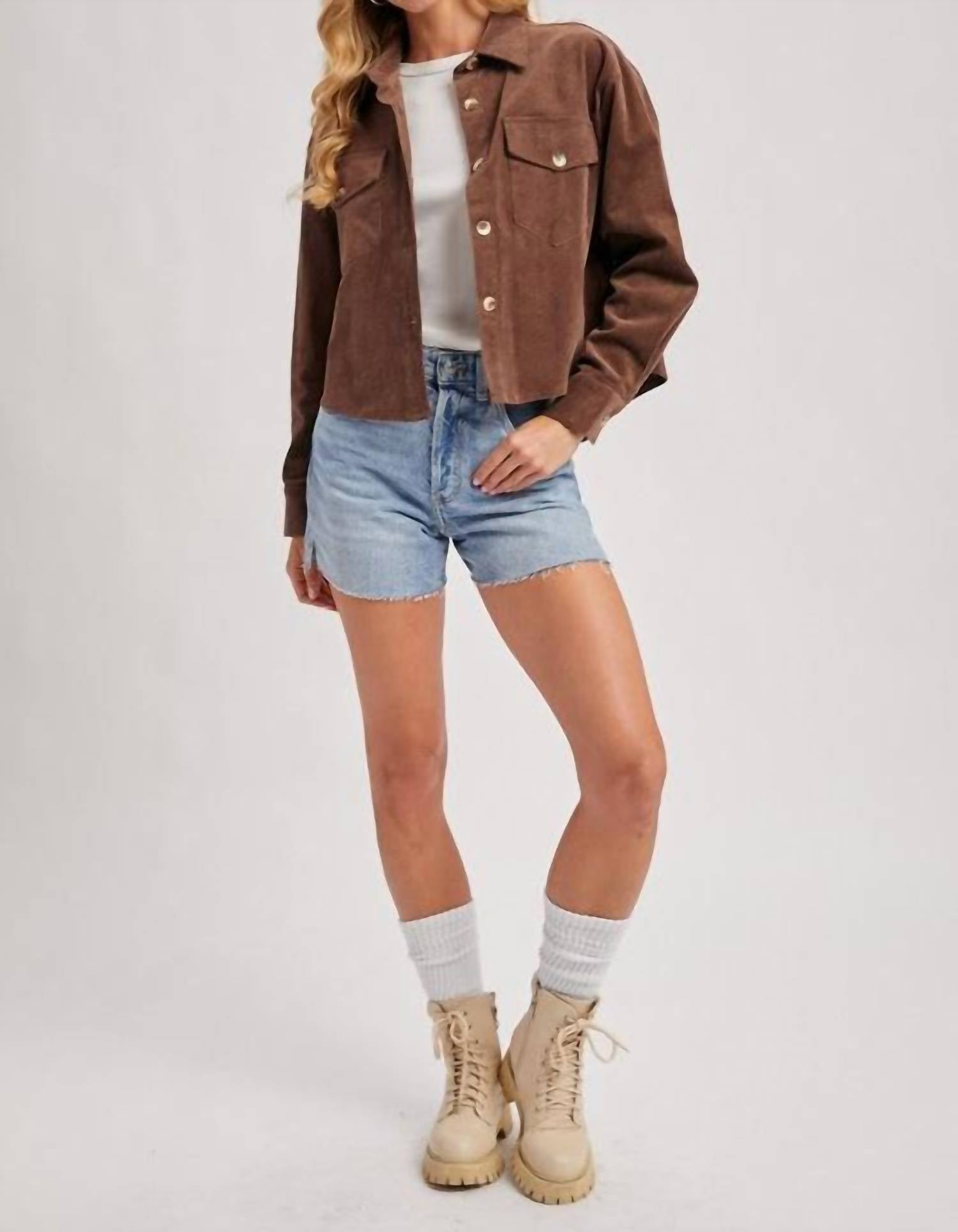 Sadie & Sage - Cropped Leather Coat