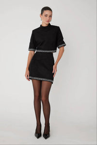 Js71 - Zoe Studded Mini Skirt Set