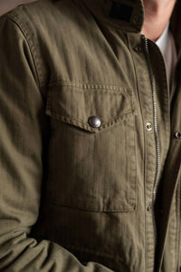 Iron & Resin Herringbone M65 Jacket in army - men's jacket - alternate view