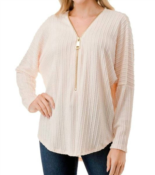 Ariella - Dolman Sleeve Zipper Top