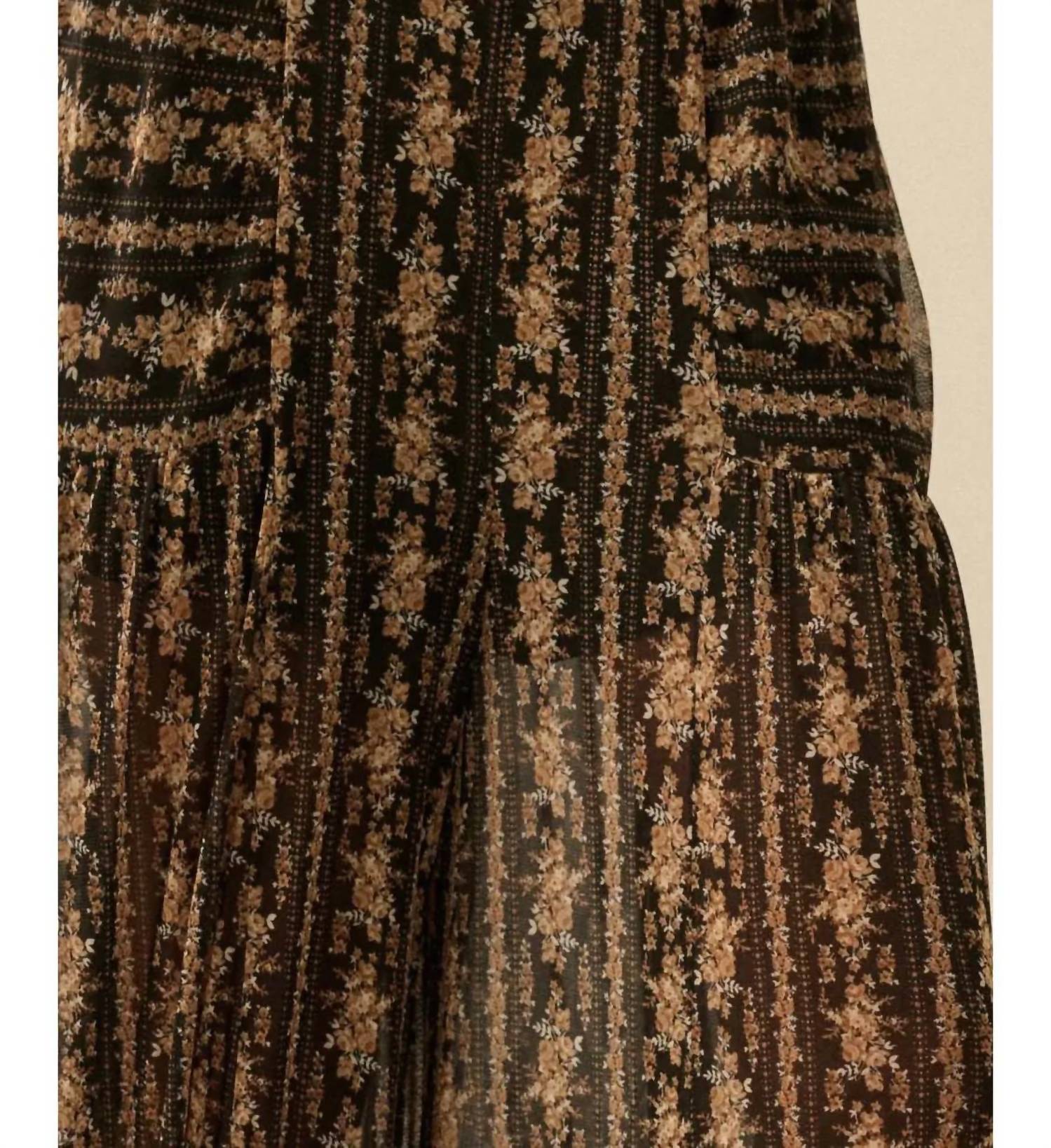 Promesa - Petal Pusher Floral Mesh Wide-leg Pants