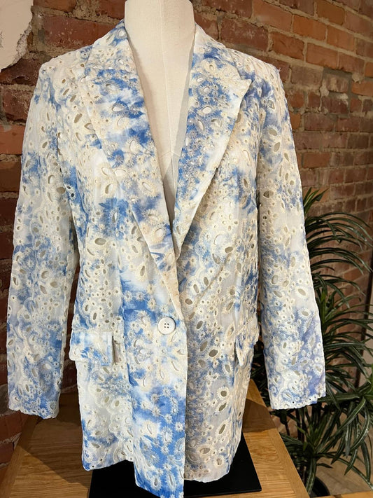 Gigio - Women's Eyelet Lace Blazer