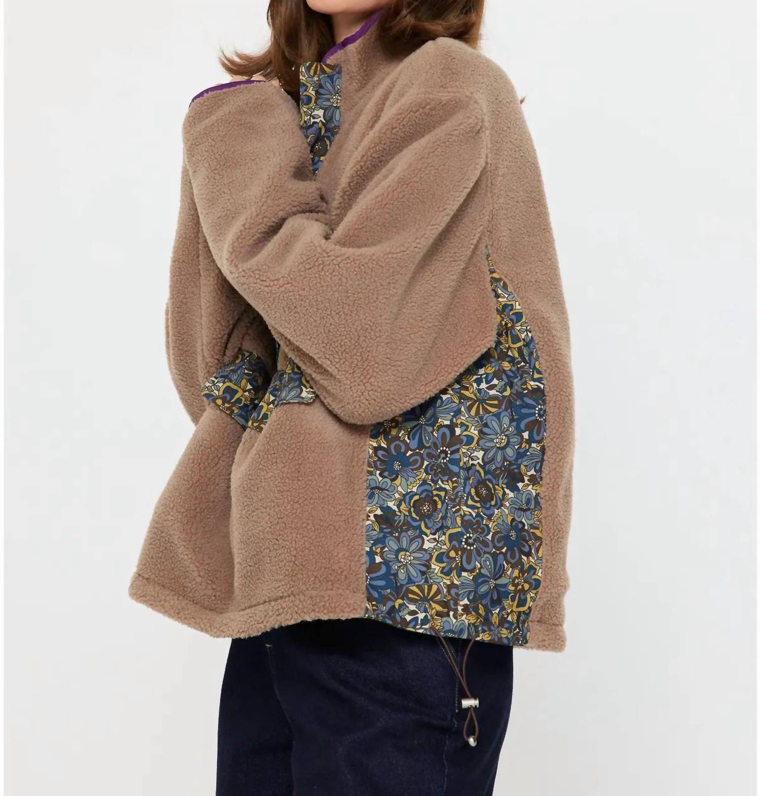 Current Air - Reversible Floral Sherpa Pullover
