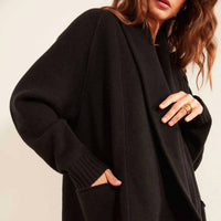 JAMES PERSE Cashmere Shawl Collar Cardigan in black - women's cardigan - detail view