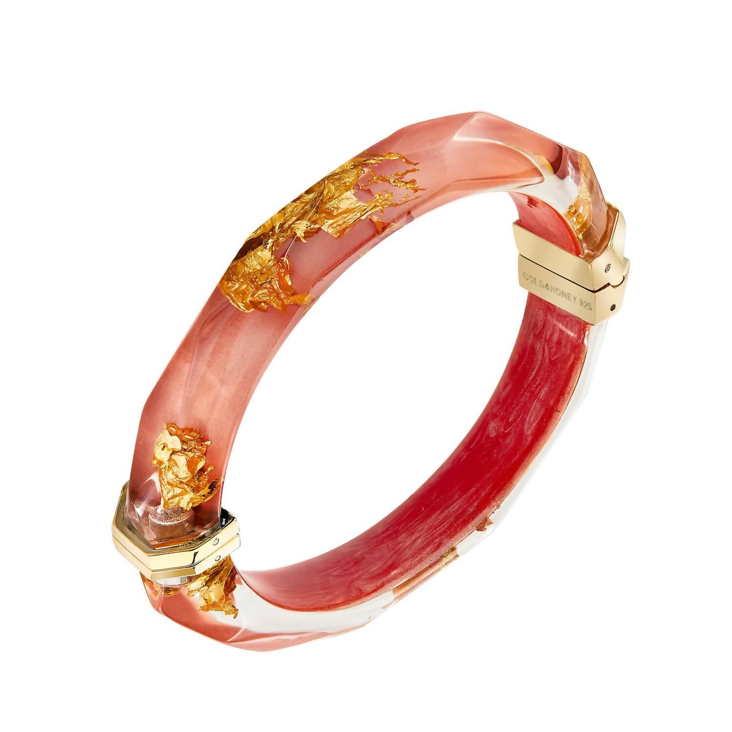 Gold & Honey - Women's Thin Faceted Lucite Bangles