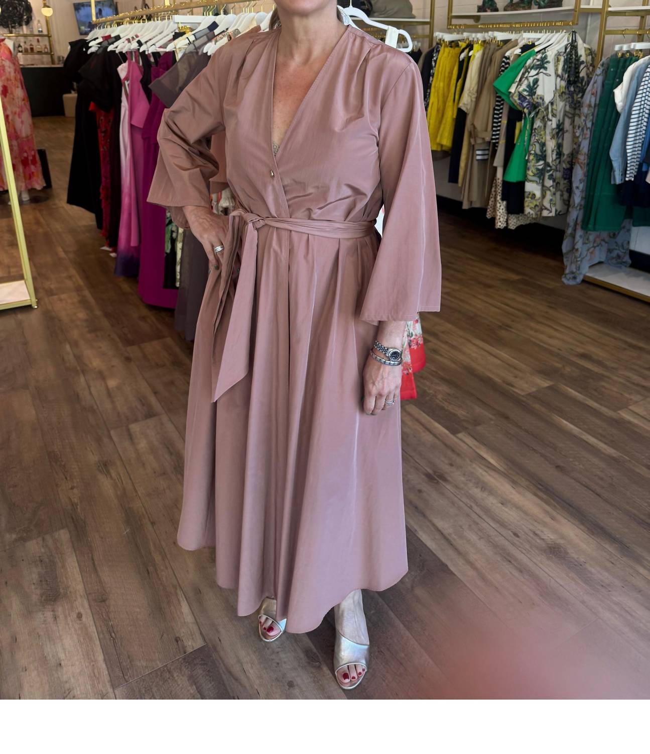 forte forte Chic Taffeta Maxi Dress in mousse - women's dress