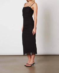 Cotton Candy La - Masha Boned Mesh Squareneck Midi Dress