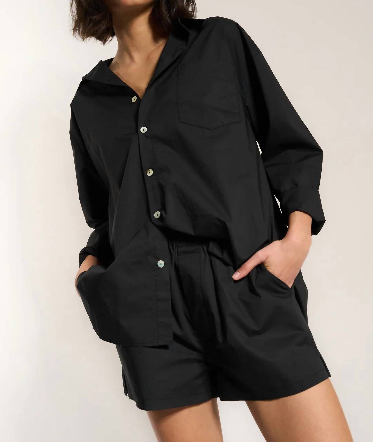 Idle Sleepwear - Poplin Button Down Shirt