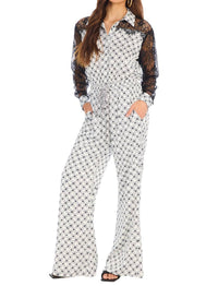 ALLISON NEW YORK Liliana Long Sleeve Shirt in black tiles - women's shirt - view 4