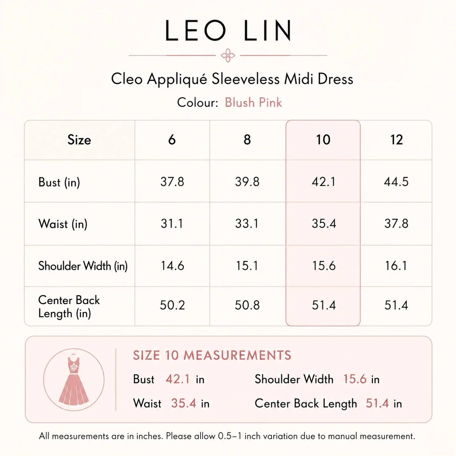 Leo Lin - Cleo Appliqué Sleeveless Midi Dress