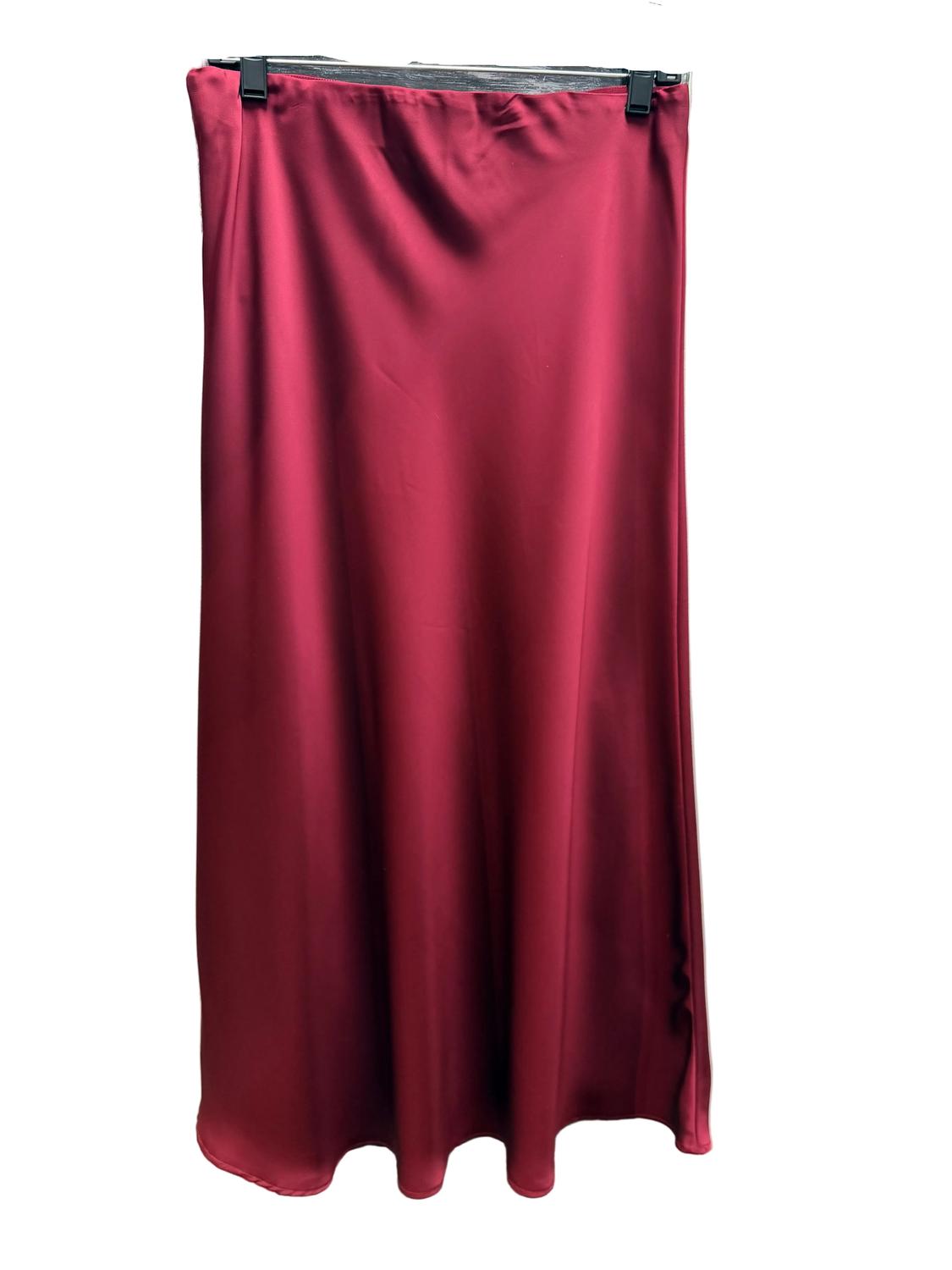Origami Women's Satin Skirt in burgundy - women's skirt