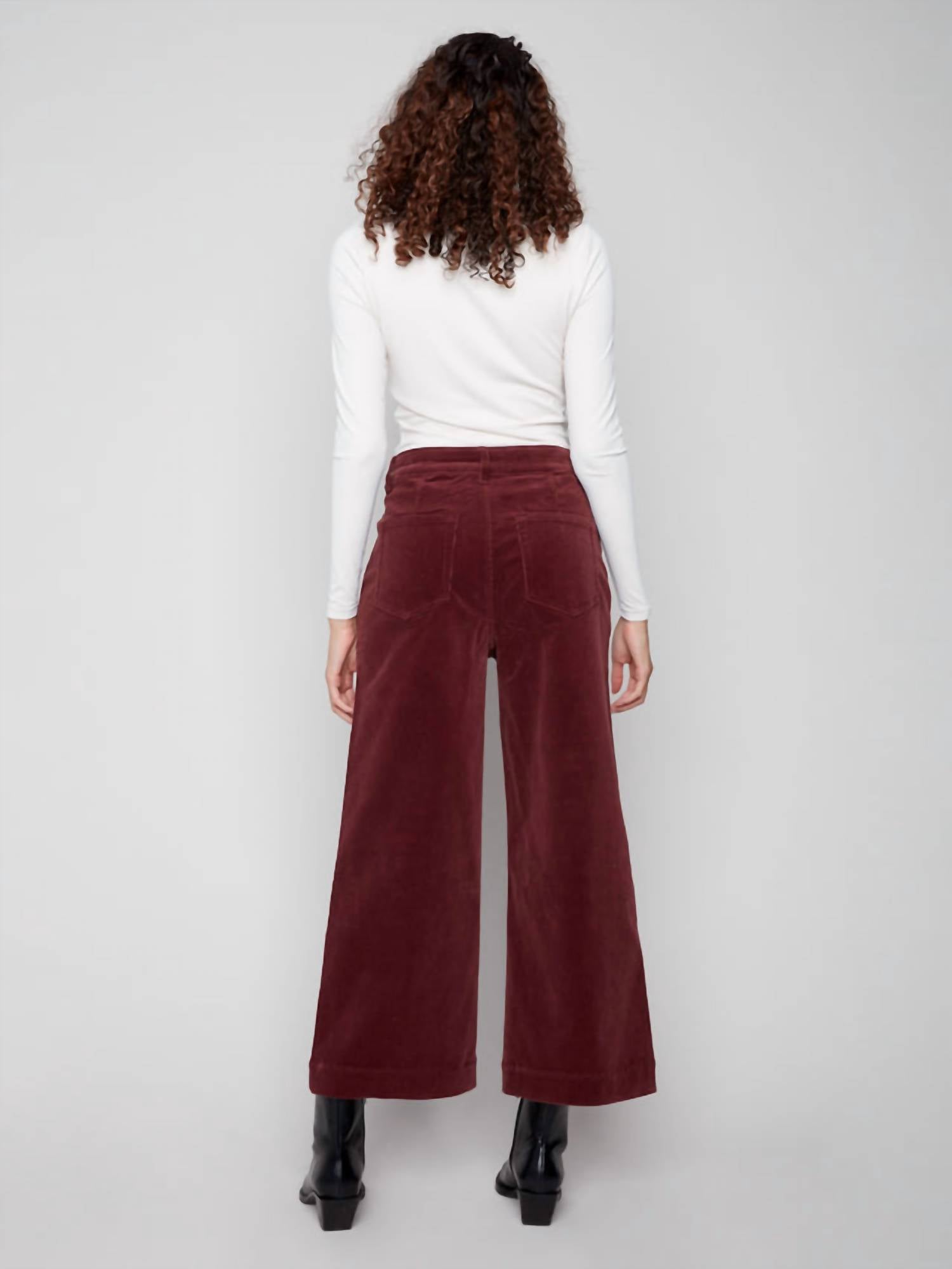 Charlie B - Patch Pocket Flare Corduroy Pants