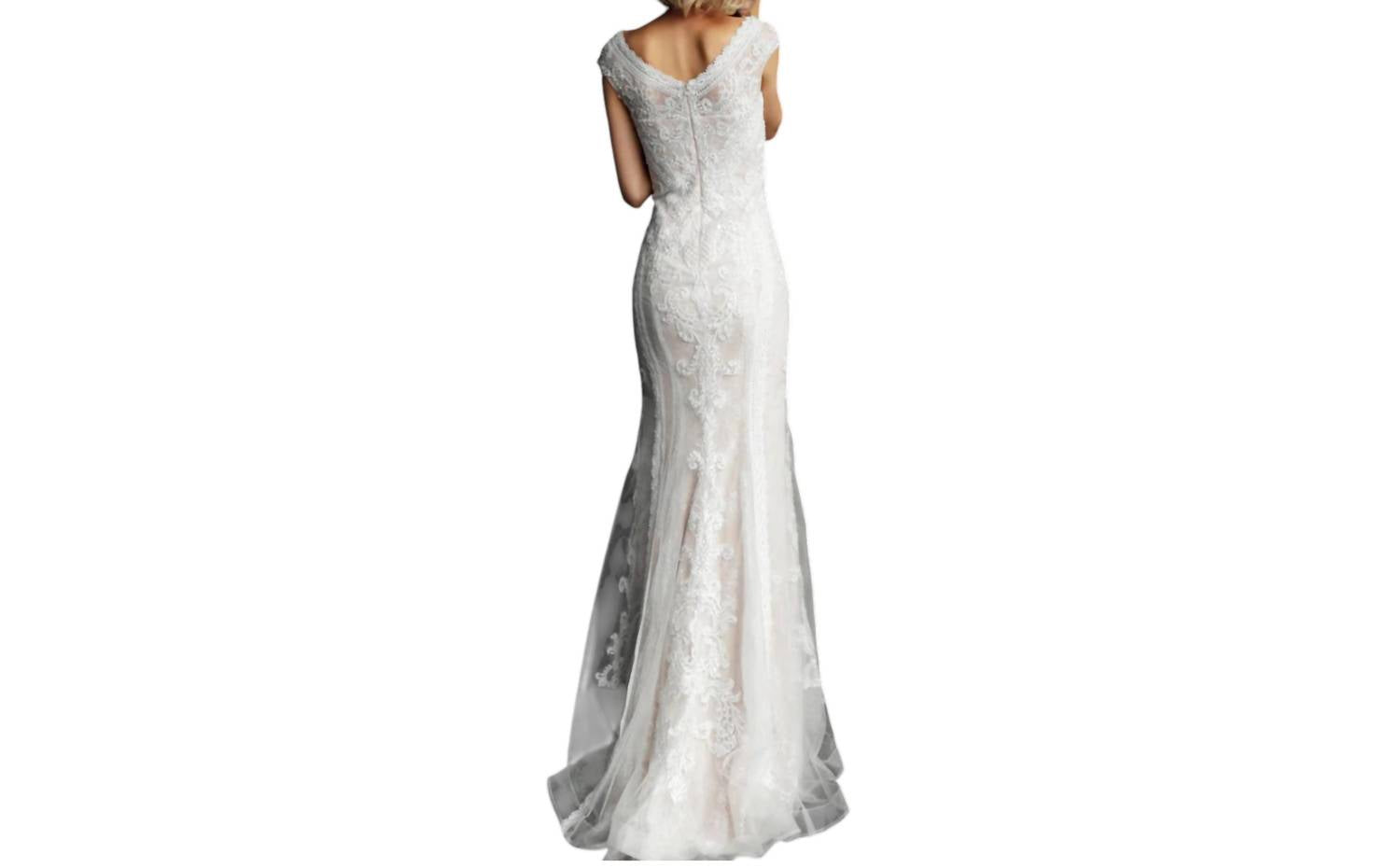 Jovani - V-neck Maxi Prom Dress