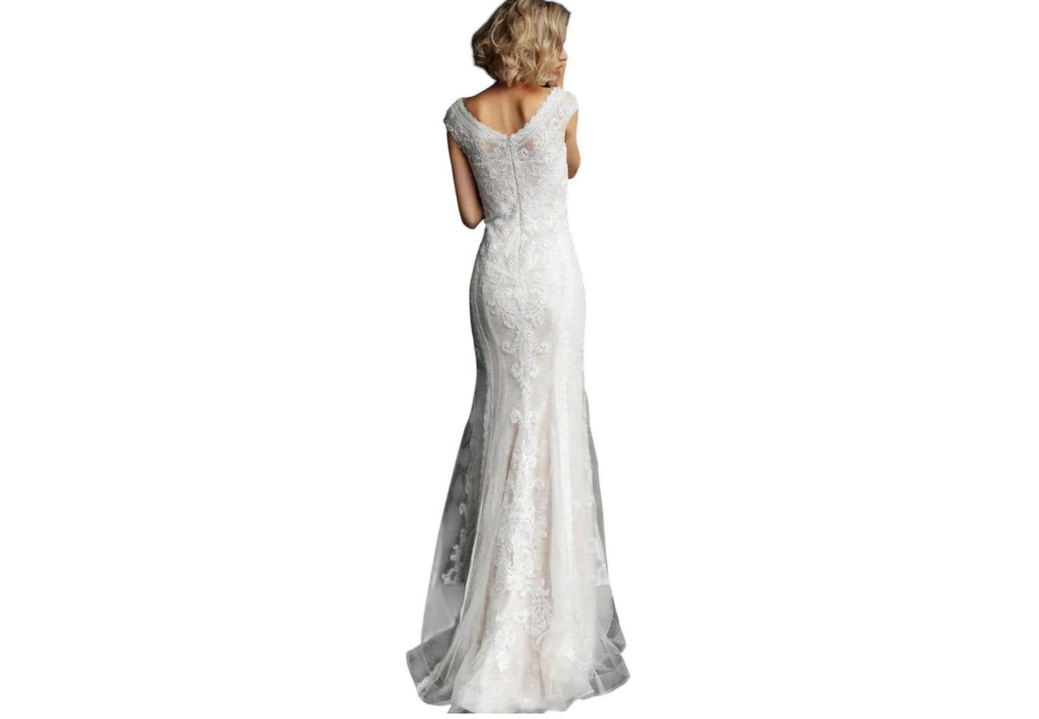 Jovani - V-neck Maxi Prom Dress