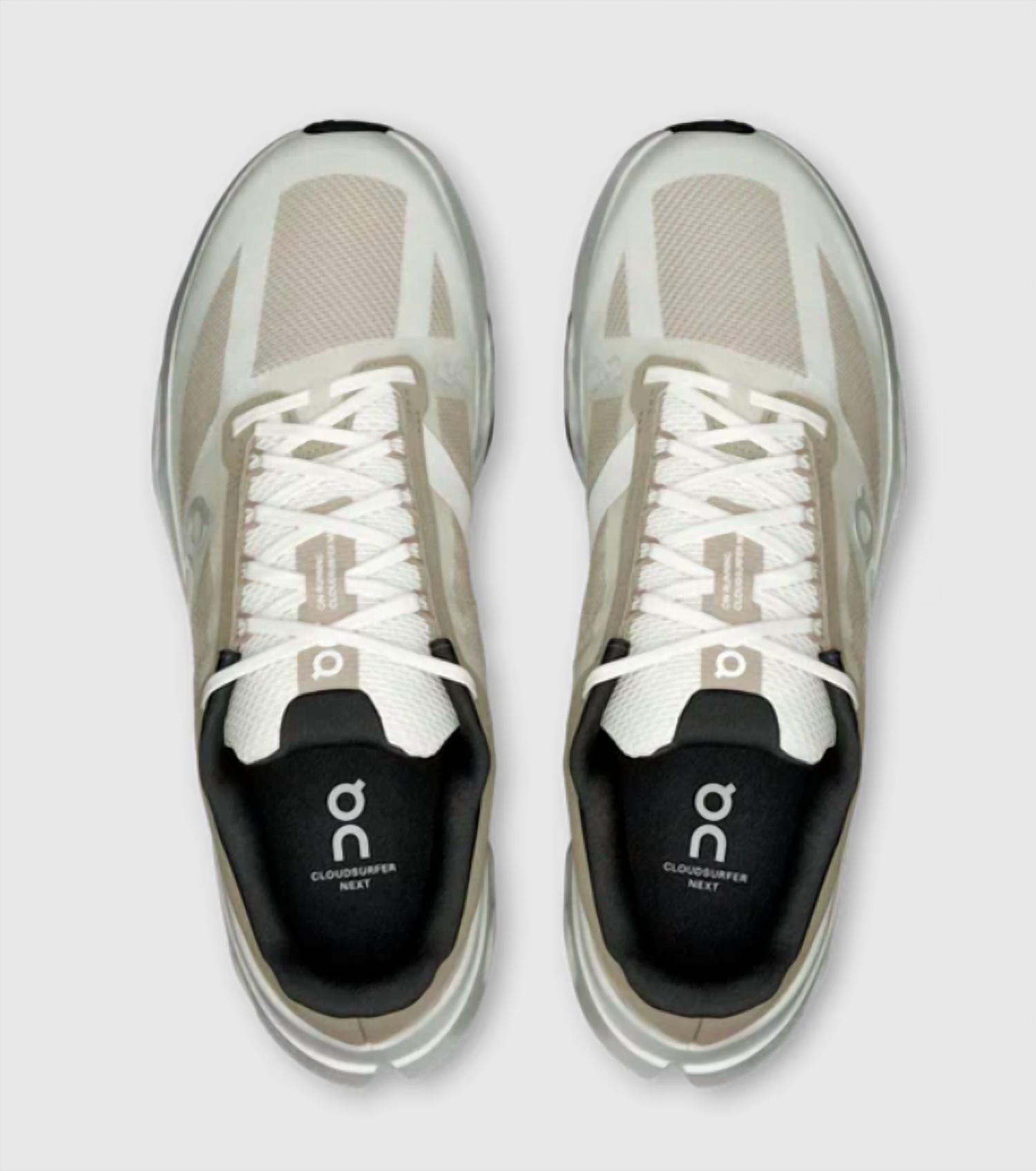 On Women's Cloudsurfer Next Shoes in fog ivory 1 - women's sneaker - alternate view